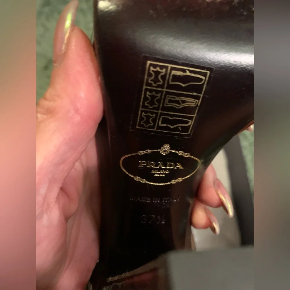 PRADA PLATFORM TORTOISESHELL LEATHER SANDALS 37 - Picture 7 of 7